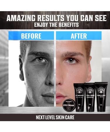 Viking Revolution Men's Skincare Kit - Facial Care Set with Moisturizer, Scrub, Cleanser, & Eye Cream - Buy Online on GoSupps.com