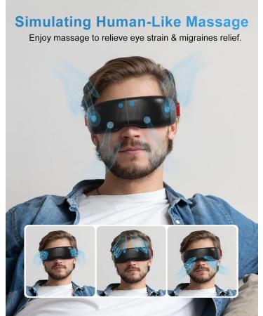 Eye Massager with Heat for Migraine Relief | Foldable Smart Goggles | Relax Eye Strain & Reduce Bags | Perfect Gifts for Men & Women - Buy Online on GoSupps.com