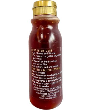 Tutto Calabria Hot Spicy Honey from Italy 180g (6.3 oz.) Squeeze Bottle of Natural Italian Honey Infused with Crushed Calabrian Chili Peppers - This Premium Hot Honey is Perfect on Pizza Chicken Desserts - Buy Online on GoSupps.com