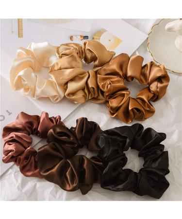 6 Pieces Satin Hair Ties - Soft Silk Elastic Scrunchies for All Occasions | International Shipping Available - Buy Online on GoSupps.com