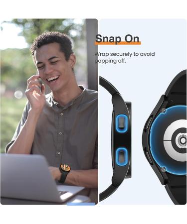 2Pack Tensea Samsung Galaxy Watch 4 44mm Screen Protector Case - Matte Black - Buy Online on GoSupps.com