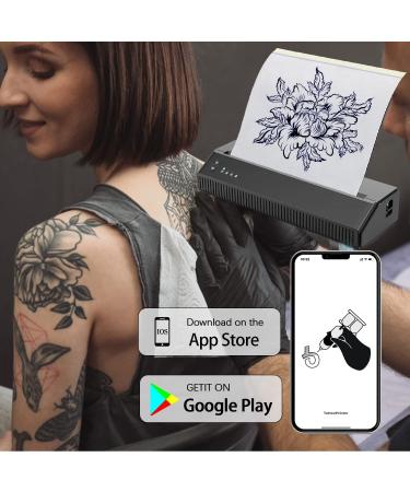 BCETASY Cordless Thermal Tattoo Printer - Portable Rechargeable Stencil Printer for iOS Android, 10pcs Paper Included - Buy Online on GoSupps.com