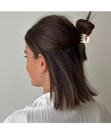 IOSPKKIO Hair Clips - 4 Pack Small Claw Clamps with Two-Row Teeth for Thin Hair | Non-Slip Matte Short-Haired Accessories for Women & Girls - Buy Online on GoSupps.com