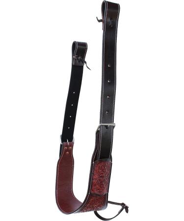 CHALLENGER Floral Tooled Leather Rear Flank Cinch Billets - Mahogany | 97101 - Buy Online on GoSupps.com