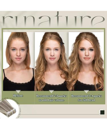 Runature Real Hair Tape-In Extensions - Dark Blonde & Platinum Blonde 45cm (18 inch) | 50g 20 Pieces #19P60 #19AP60 - Buy Online on GoSupps.com