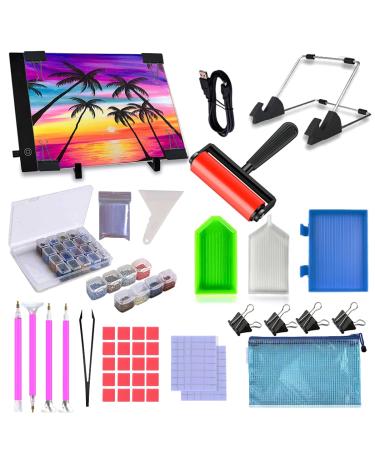 LIRUNQIU 59 Pcs Diamond Painting A4 LED Light Pad Kit 5D Diamond Painting Accessories Tool Kit Full Drill for Adults and Kids Supplies Includes Storage Case Pens Stand Pad Board and More A4 Led pad - Buy Online on GoSupps.com