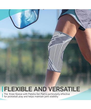 Buy Compression Knee Sleeve with Patella Stabilizer for Pickleball | Neoprene Knee Support for Pain Relief | Men & Women | Large Grey - Buy Online on GoSupps.com
