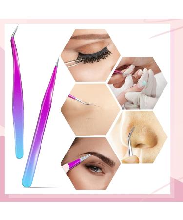 Rose Blue Lash & Precision Tweezers Set for Women and Men - Ideal for Eyebrow, Facial Hair, Beards, and Ingrown Hair Removal - Buy Online on GoSupps.com