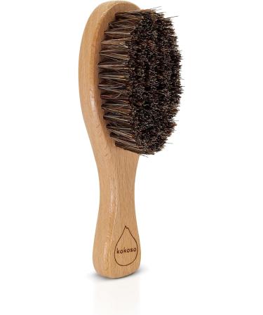 Kokoso Baby Wooden Brush - Natural Horse Hair Bristles for Delicate Scalp Massage - Removes Flakes and Scales - Plastic-Free - Buy Online on GoSupps.com