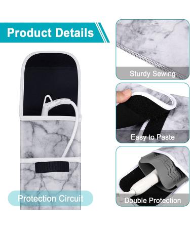 Neoprene Flat Iron Case & Silicone Mat Set - Heat Resistant Curling Iron Holder - Marble Style Organizer for Hair Tools - Buy Online on GoSupps.com