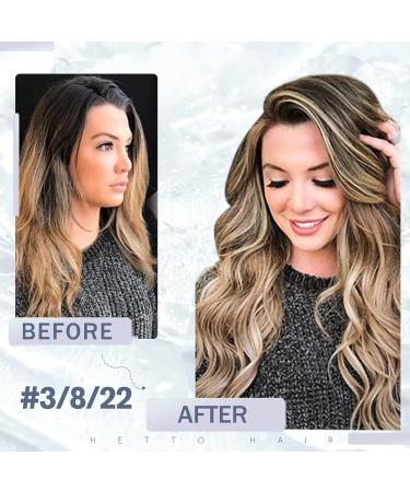 Hetto Microring Real Hair Balayage Extensions | Darker Brown to Light Brown | 50g Remy Hair - 35cm | Quality Hair Extensions for Effortless Style - Buy Online on GoSupps.com