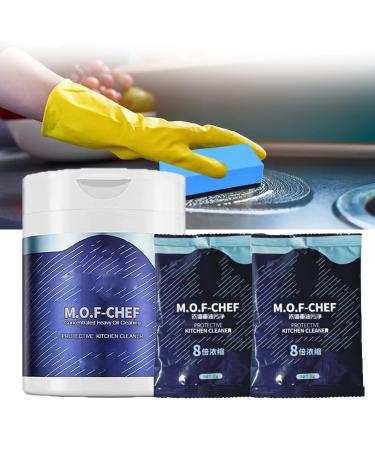 MOF CHEF Cleaner Powder Powerful Kitchen All-purpose Powder Cleaner Stubborn Stains Kitchen Foam Cleaner