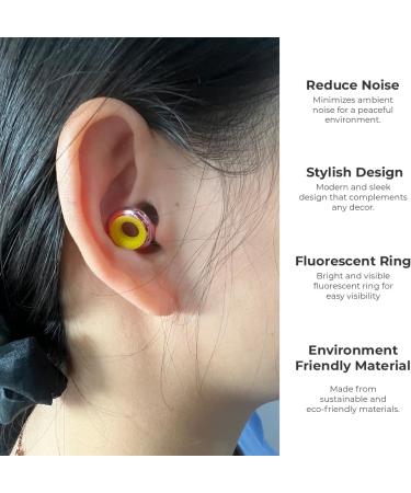 Peace Earplugs Live | High-Fidelity Reusable Ear Plugs with Fluorescent Ring | 18 dB Noise Reduction for Concerts Festivals DJs & Sleeping - International Shipping Available - Buy Online on GoSupps.com