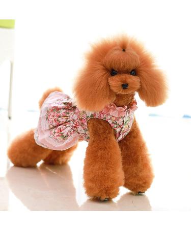Petyoung Floral Cat Clothes with Leash Stylish Pink Princess Dress & Skirt for Small Dogs & Cats | XXL Size - Buy Online on GoSupps.com
