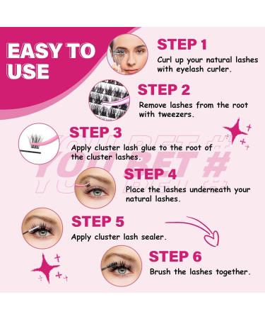 PRO Cluster Lashes 120 Pcs Lash Clusters 3D Fluffy DIY Eyelash Extension Individual Lashes Thin Band Easy to Apply at home Lashes(Casual 10-16mix) 10-16 mix Casual - Buy Online on GoSupps.com