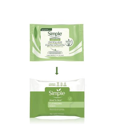 Simple Kind to Skin Cleansing Wipes - Gentle Micellar Makeup Remover, 25 Count Pack - No Artificial Perfume, Dye, or Harsh Chemicals - Buy Online on GoSupps.com