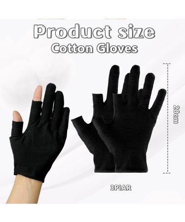 Buy Lilbitty Cotton Gloves - 3 Pairs Moisturizing Gloves for Dry Hands | Overnight Moisture Therapy | Black - Buy Online on GoSupps.com