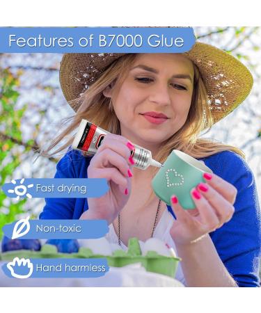 B7000 Glue | 2 x 25 ML Clear Liquid Adhesive for Rhinestone Crafts & Cell Phone Repair - Buy Online on GoSupps.com