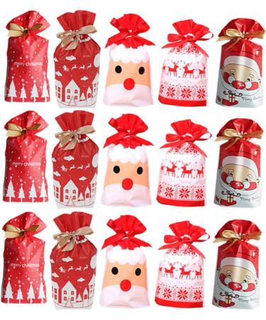 PLAFOPE Chrismas Bags 50pcs Christmas Drawstring Bag Candy Bags Holiday Santa Bag Drawstring Candy Bag Child Bag Food - Buy Online on GoSupps.com