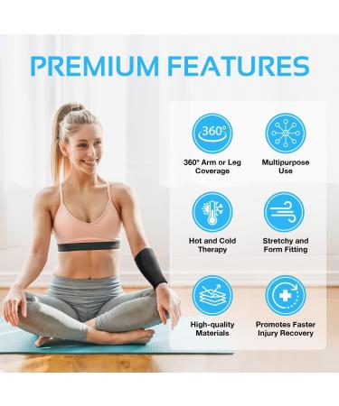AllSett Health Hot and Cold Compression Ice Pack Sleeve - 360 Coverage for Pain Relief | Knee Elbow Legs Arm Support - Buy Online on GoSupps.com
