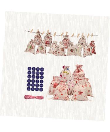 KOMBIUDA 50 Pcs Calendar Chritmas Candy Chrismas Garland Pouch for Christmas Storage Bag Drawstring Size 2 As Shown - Buy Online on GoSupps.com