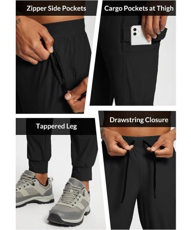Baleaf Men's Quick Dry UPF 50+ Cargo Jogger Pants - Black (Medium) - Buy Online on GoSupps.com
