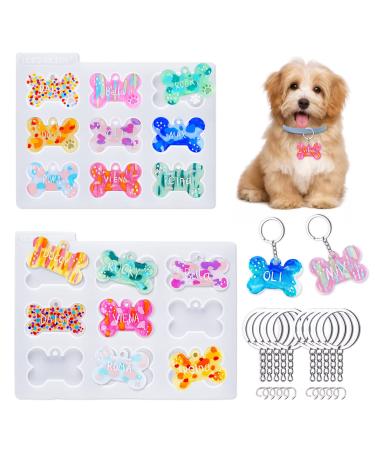 LET'S RESIN Pet Tag Resin Molds Silicone, Cat Dog Tag Molds for Epoxy Resin & UV Resin, Bone Shape Resin Keychain Molds with 10Pcs Key Ring & 10pcs Jump Ring, DIY Resin Keychain Pendant Charm Crafts - Buy Online on GoSupps.com