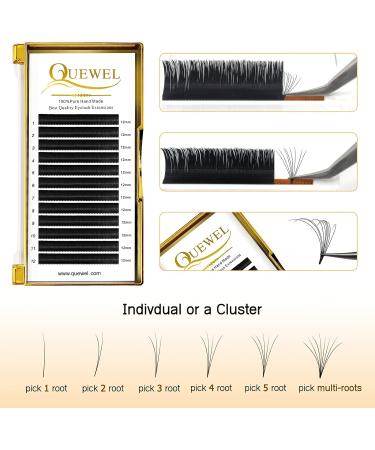 QUEWEL Easy Fan Lashes 0.10D Curl 12mm - Self Fanning Eyelash Extensions | Volume Lash Extensions - 2D to 20D Russian Lashes - Buy Online on GoSupps.com