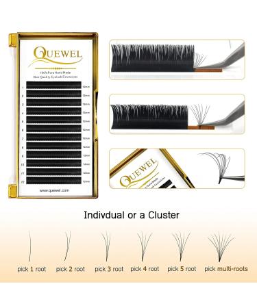 Quewel Self-Fan Eyelids - 0.07 D Curl 12mm Easy Fan Volume Lashes | Premium Eyelash Extensions for Effortless Volume - Buy Online on GoSupps.com