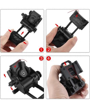 Gexmil CNC PVS15/18 Night Vision Goggles Mount - Metal Helmet Mount Black - Buy Online on GoSupps.com