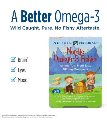 Nordic Naturals Omega-3 Fishies â€“ Yummy Tutti Frutti, 300 mg, 36 Gummies - Buy Online on GoSupps.com