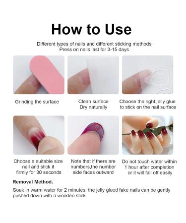 GORS French Ombre Square Press-On Nails | 24pc Set with Jelly Glue | Reusable Acrylic False Nails - Buy Online on GoSupps.com