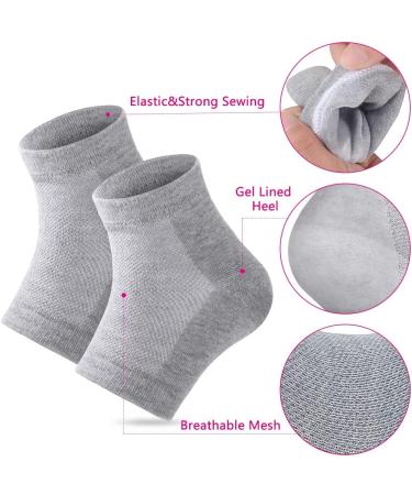 3 Pairs Set Special Care Heel Socks: Moisturizing Crack Treating Toeless for Female Feet (Grey) - Buy Online on GoSupps.com