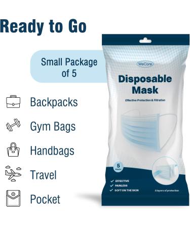 Buy WECARE Disposable 3 Ply Face Masks - 15 Count | Soft Latex-Free 3 Layer Protection - International Shipping Available - Buy Online on GoSupps.com