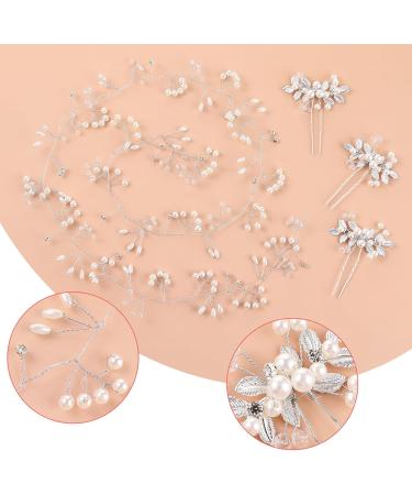 100cm Bridal Hair Vine for Wedding Crystal Hairband Silver Pearl Hair Accessories Extra Long Pearl and Crystal Beads Bride Head Piece Bridal Headpiece Hair Accessories for Women Girls Ladies - Buy Online on GoSupps.com