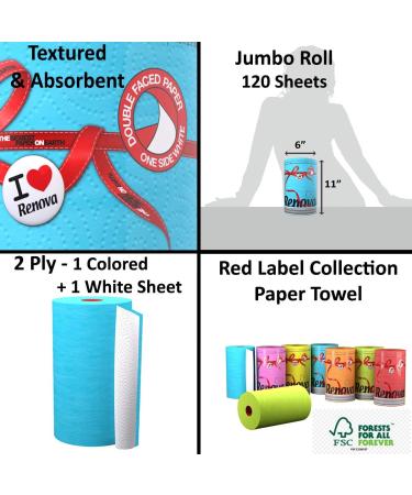 Renova BLUE Paper Towel - Premium Red Label Kitchen Paper Roll (1 Piece) - Ideal for Everyday Use - Buy Online on GoSupps.com