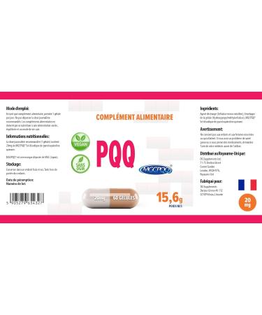 Hepatica PQQ (MGCPQQ ) 20mg 60 Vegan Capsules Tested by a Third Party Laboratory Gluten Free and GMO Free - Buy Online on GoSupps.com