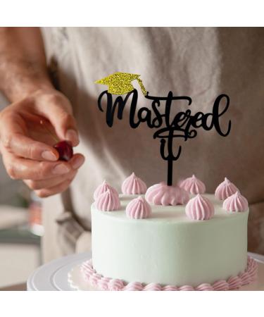 Master It Cake Topper Gold Acrylic Congrats Grad Cake Pick for 2024 Graduation Party Decoration - Buy Online on GoSupps.com
