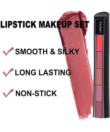 HOUSN Matte Lipstick 5 Colors Lipstick Set Waterproof Matte Velvet Lipstick Non-Stick Cup Lip Makeup Gift Box for Girls and Women - Buy Online on GoSupps.com