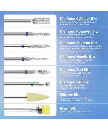 MAQUITA 24pcs Professional Ceramic Tungsten Alloy Nail Drill Bits - Gel & Acrylic Removal Tools for Manicure Pedicure - Nail Accessories - Buy Online on GoSupps.com
