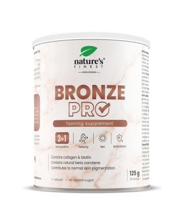 Nature's Finest by Nutrisslim Bronze PRO: Sun Tan Accelerator - Beta Carotene High Strength for Longer Lasting Tans Vitamin E & C Antioxidant Mix Collagen & Biotin for Beautiful Skin and Hair 1