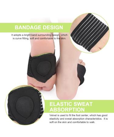 SIMDAO Arch Support 2 Pairs Arch Support Straps Compression Cushioned Plantar Fasciitis Support Relief Plantar Fasciitis Sleeves Fallen Arches Heel Spurs for Men and Women (Black Green) - Buy Online on GoSupps.com