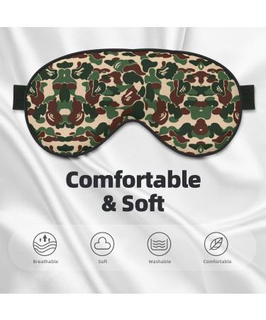 Animal Camouflage Green Print Unisex Sleep Mask | Double-Sided Eye Mask for Sound Sleep & Skin Care - Buy Online on GoSupps.com