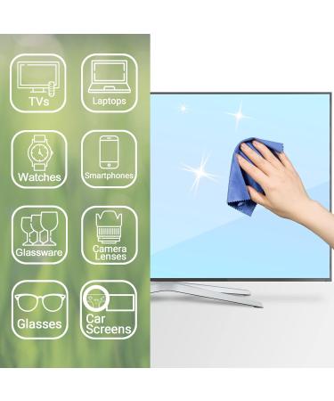 Buy Microfiber Cloths 12 Pack - Perfect for Cleaning Glasses Sunglasses Laptops & More - Soft Durable & Effective - Blue/Gray - Buy Online on GoSupps.com