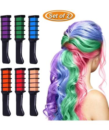 Hair Chalk for Girls Birthday Gifts for Girls Temporary Hair Color for Kids Hair Chalk for Kids - Great Birthday Gift for Girls (2 Set-Hair Chalk Combs) - Buy Online on GoSupps.com