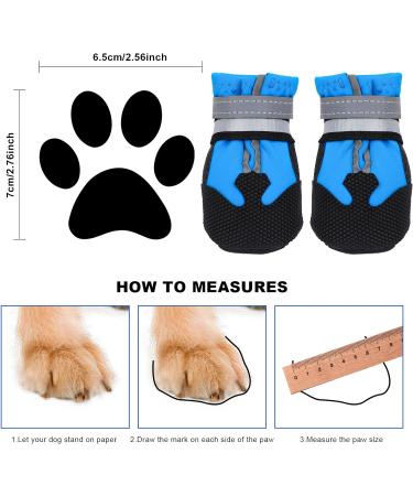 4 Pieces Dog Boots Paw Protector Waterproof Dog Shoes with Reflective Straps Adjustable Washable Non-Slip Dog Shoes Dog Boots for Injured Paws Blue Outdoor Paw Protectors Dog Shoes for Large Dogs(L) L Blue - Buy Online on GoSupps.com