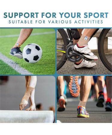 Actesso Ankle Support Sleeve with Strap - Ultimate Support for Weak Ankles, Sprains, and Sports Injuries - Men & Women - Left or Right - Beige (L) - Buy Online on GoSupps.com