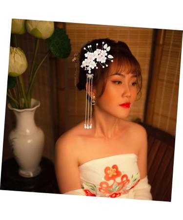 FRCOLOR 2 Pairs antique hairpin headdress flower hair clips hair clips for styling sectioning hair charms wedding hair pearl hair accessories Chinese hair clip alloy Hanfu bride vintage - Buy Online on GoSupps.com