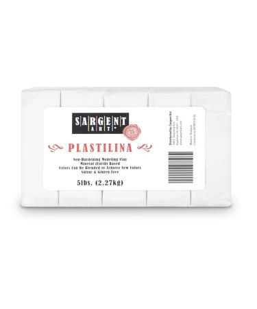 Sargent Art Plastilina Modeling Clay  White  5 Pound  Non-Hardening  Long Lasting & Non-Toxic  Great for Kids  Beginners  and Artists