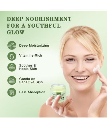 Beef Tallow and Honey Balm for Skin - All-Natural Moisturizer Hydrates and Nourishes the Skin Grass-Fed Beef Tallow & Honey Balm Blend Deeply Moisturizing for Face & Body Natural Skin Care Balm 2.0 oz - Buy Online on GoSupps.com